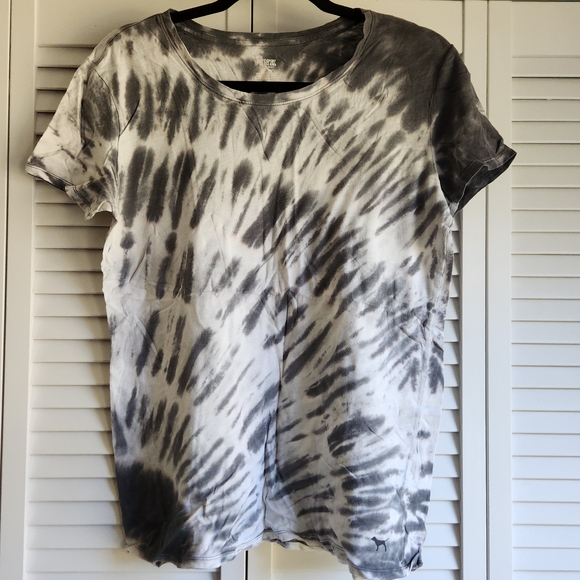 PINK Gray Tie-Dye Women's Top - Picture 5 of 6